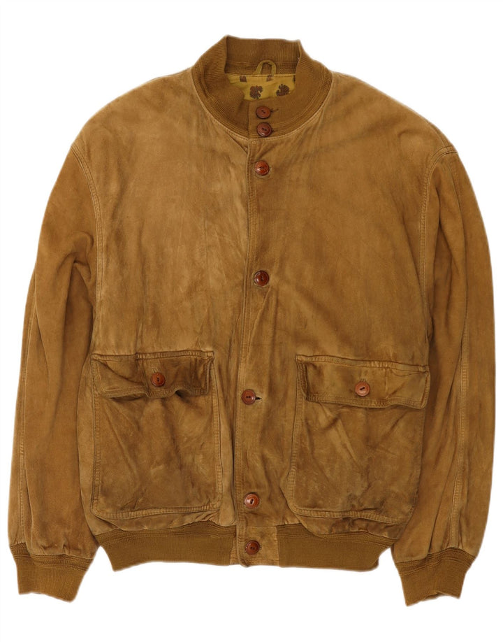 Scout Veste bomber en daim pour homme UK 40 Large Beige