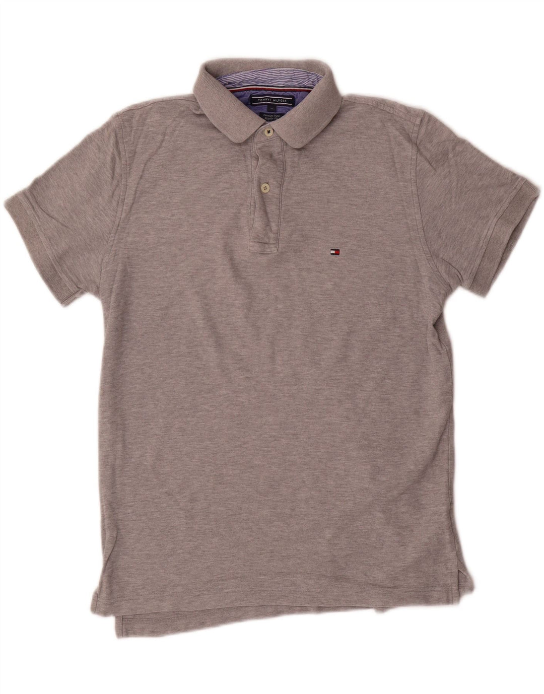 TOMMY HILFIGER Polo Regular Fit Homme Gris Moyen Coton