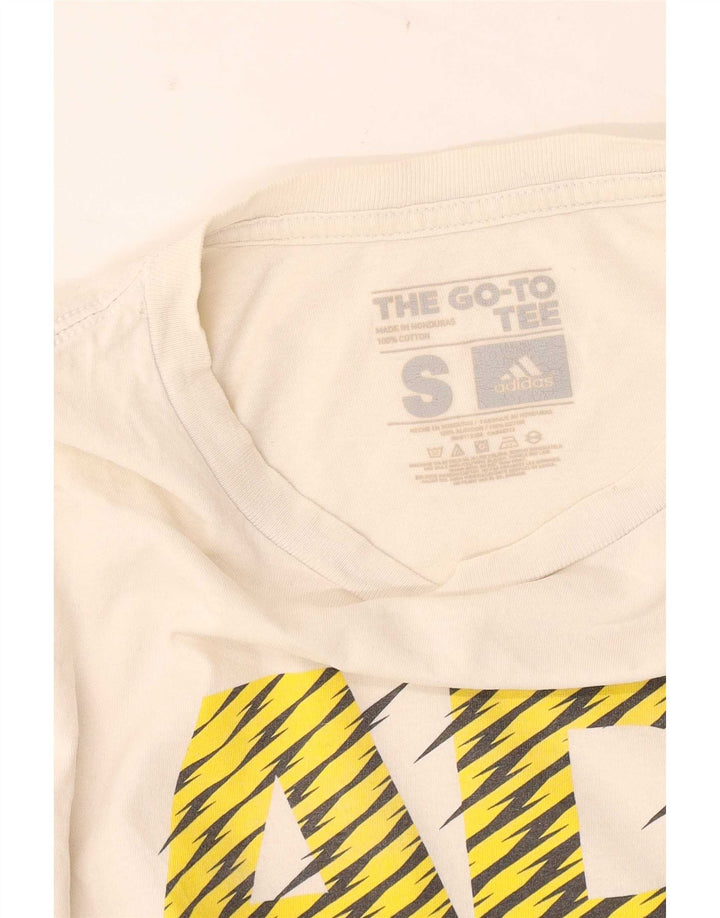 Adidas T-shirt graphique pour hommes, petit haut en coton blanc