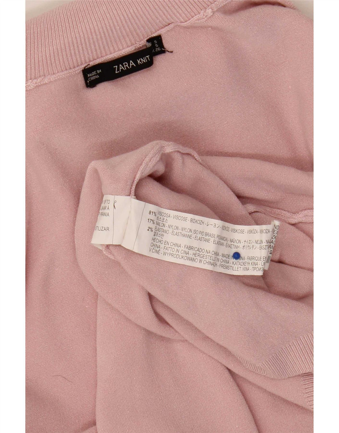 Zara Pull col roulé pour femme UK 10 Petite Viscose Rose