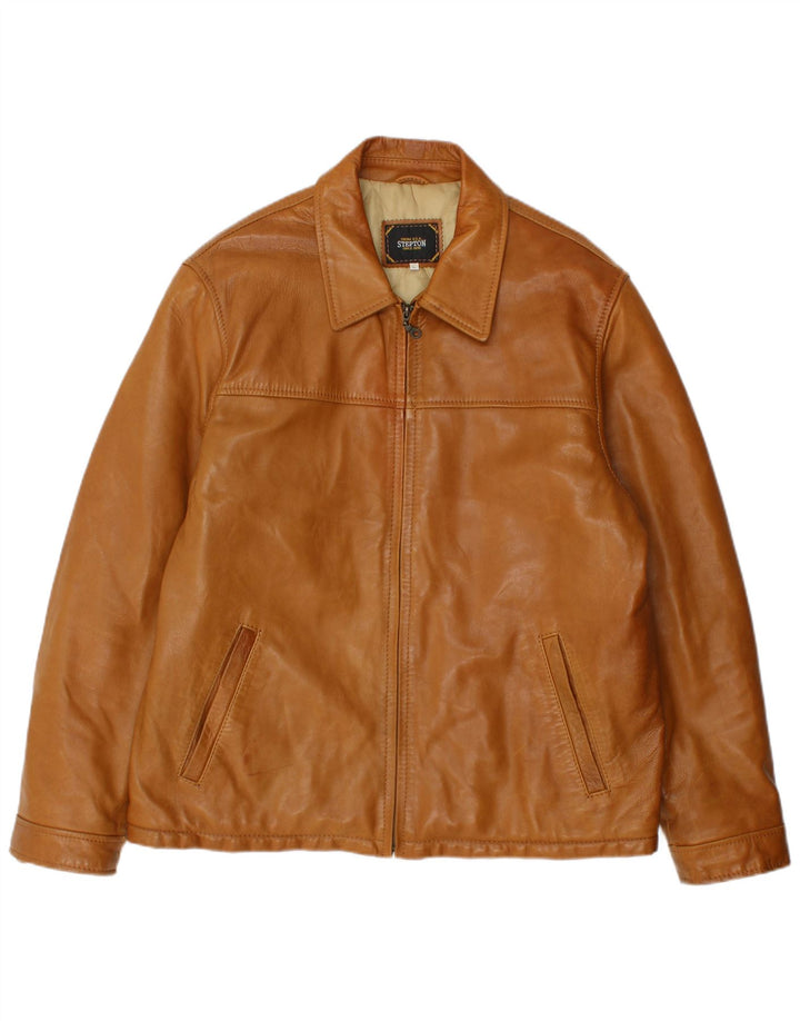 veste en cuir homme vintage UK 40 Grand cuir brun