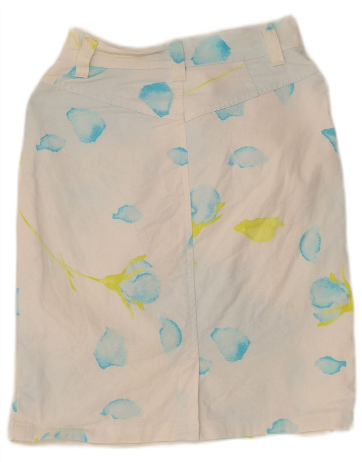 FORT & MADOX Jupe en jean pour femme W26 Petit motif floral blanc cassé