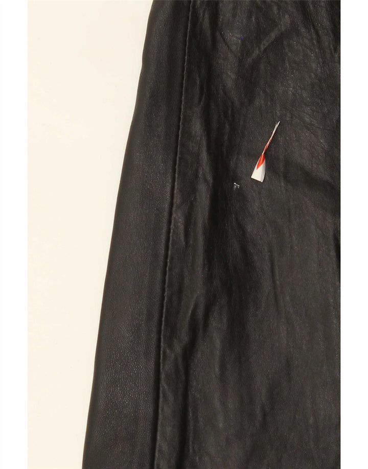 jupe en cuir femme vintage W28 Noir moyen