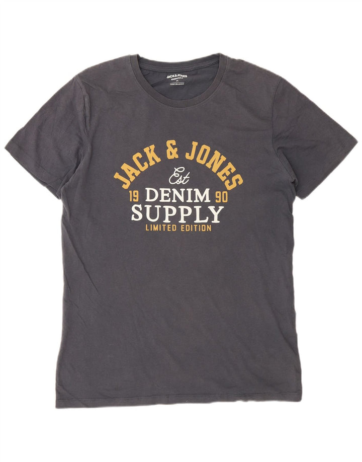 Jack & Jones T-Shirt Graphique Homme Gris Moyen Coton