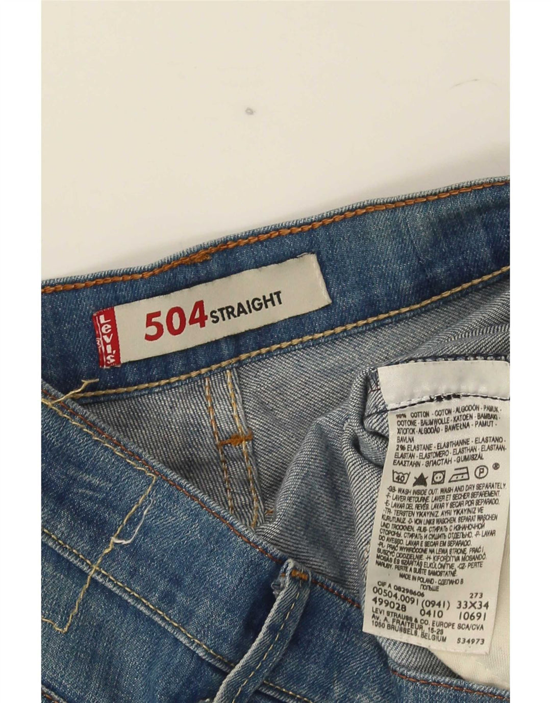 Levi's Jean Droit 504 Homme Bleu W33 L34 Coton