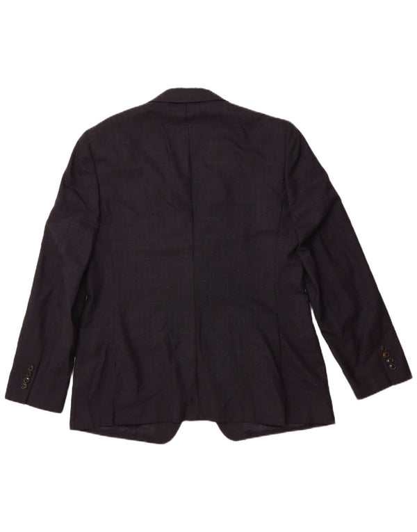 Reiss Veste blazer à 1 bouton pour homme UK 42 XL Bleu marine à carreaux en laine