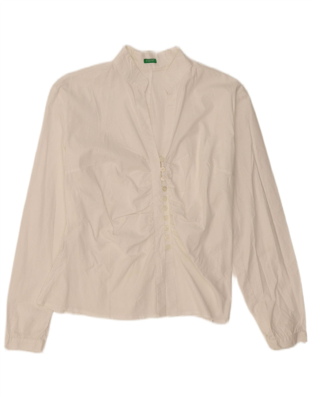 BENETTON Chemisier Femme UK 14 Medium Blanc