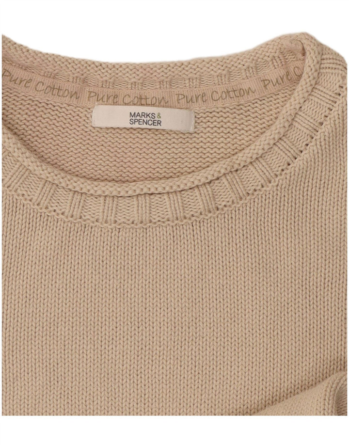 Marks & Spencer Pull à col rond pour femme UK 10 Petit Beige