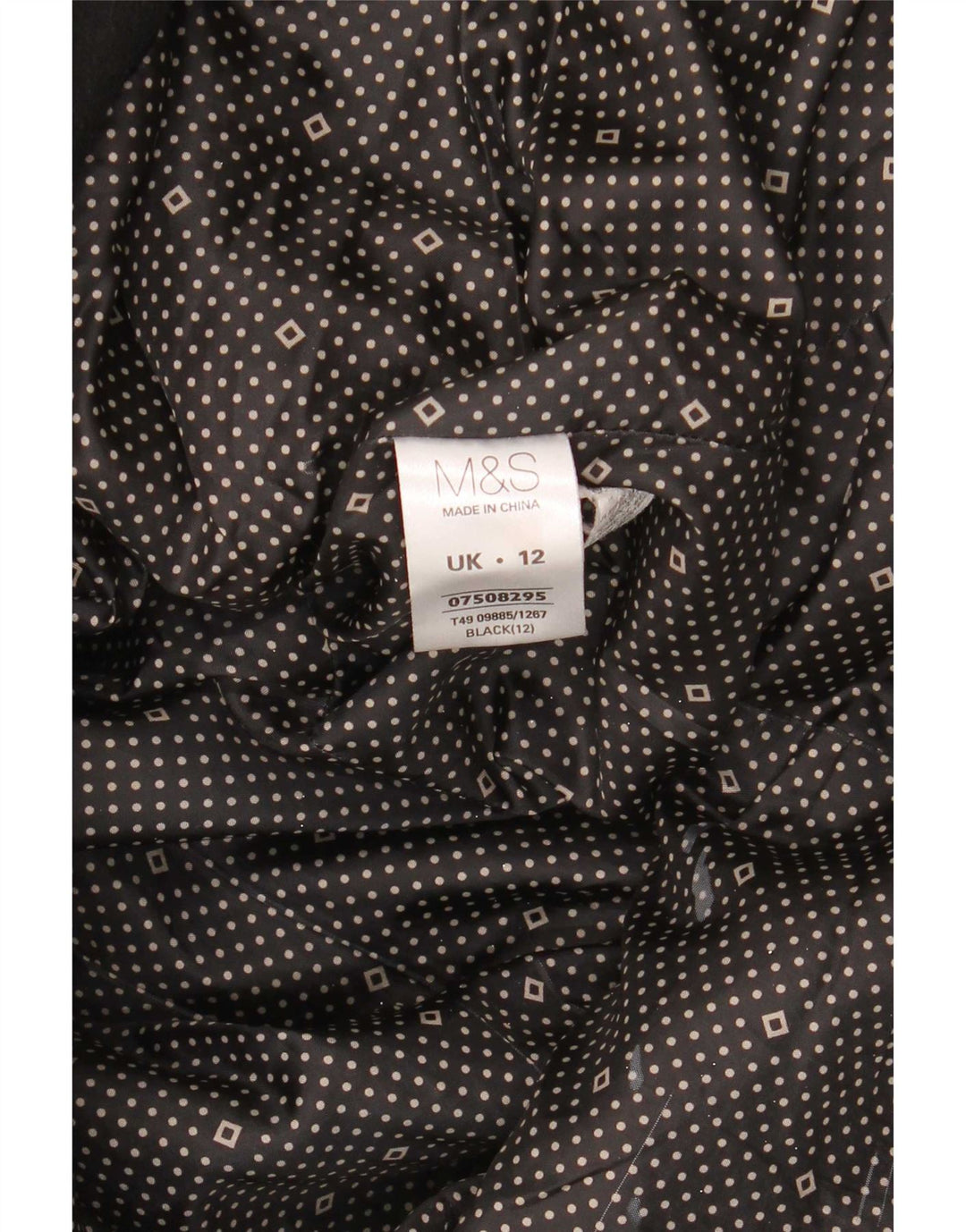 Marks & Spencer Manteau croisé pour femme UK 12 Medium Noir Polyester