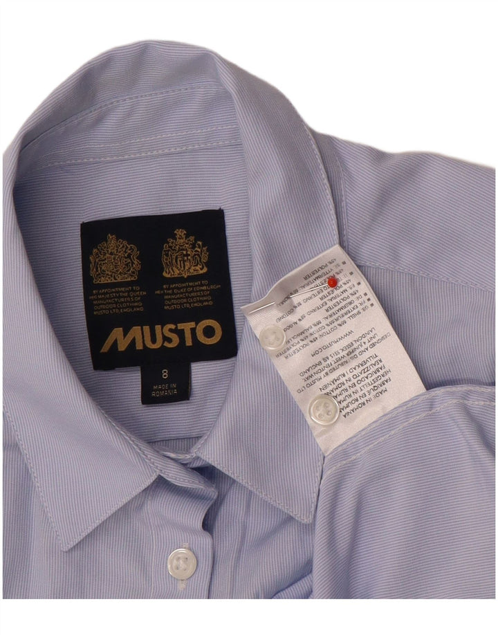 Musto Chemise Femme UK 8 Petit Coton Bleu à Rayures