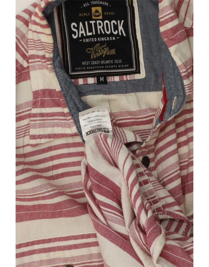 Saltrock Chemise en flanelle pour homme en coton rayé rouge moyen