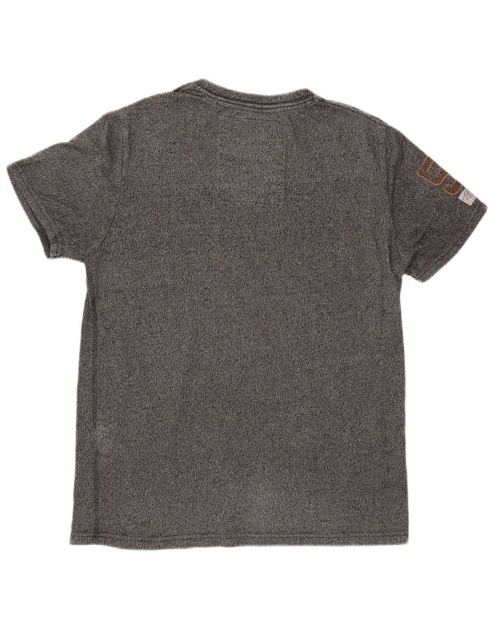 SUPERDRY Homme T-Shirt Graphique Haut Large Gris Moucheté Coton
