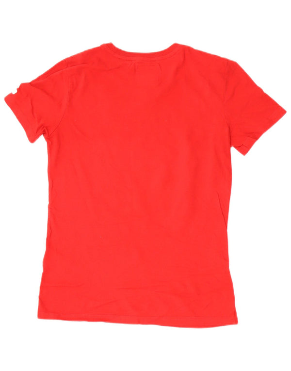 Superdry T-shirt graphique pour femme UK 8 Small Rouge Coton