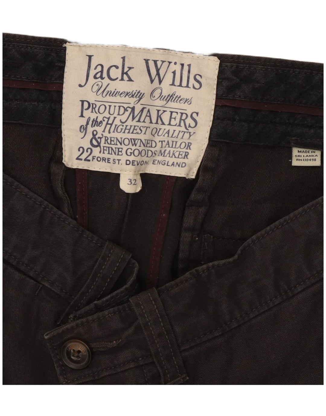 JACK WILLS Short Chino Homme W32 Gris Moyen