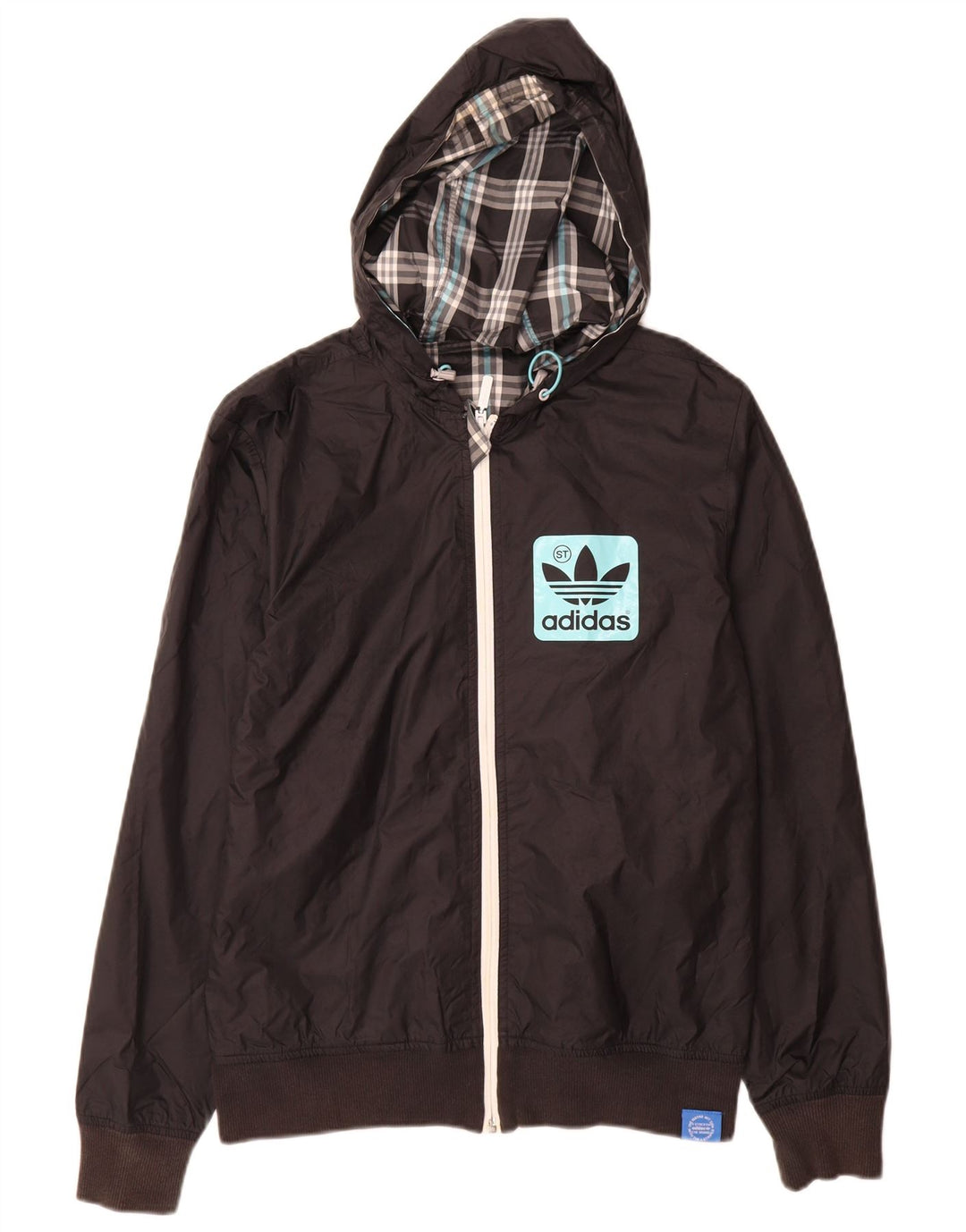 Adidas Veste de survêtement à capuche graphique pour homme XS Noir Polyester