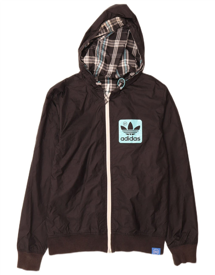 Adidas Veste de survêtement à capuche graphique pour homme XS Noir Polyester