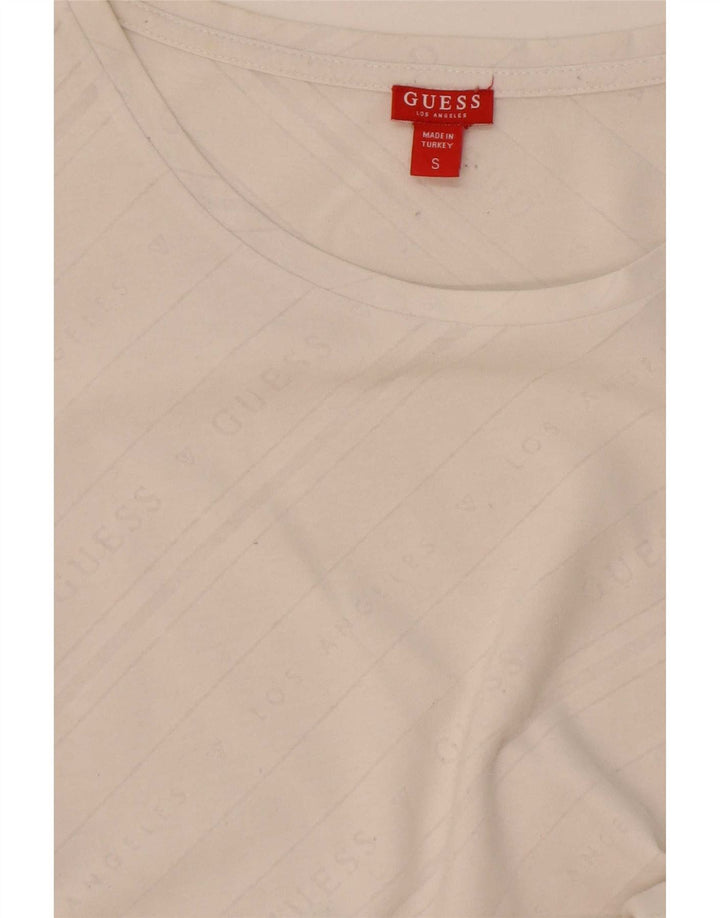 Guess T-shirt graphique pour femme UK 10 Small Blanc cassé