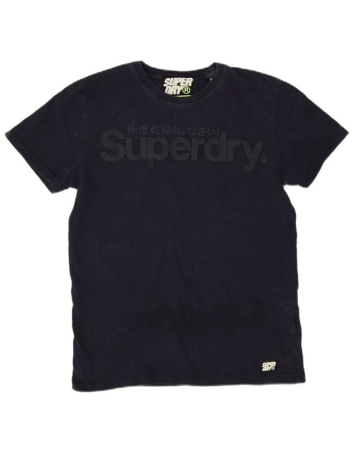 Superdry T-Shirt Graphique Homme Bleu Marine Moyen Coton