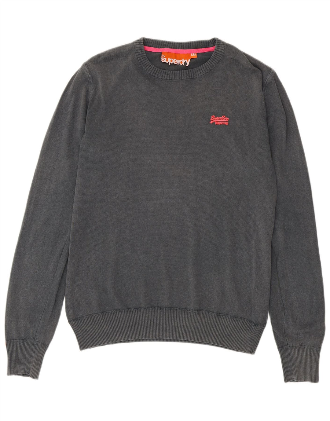 SUPERDRY Pull à col rond pour homme 2XL Gris Coton