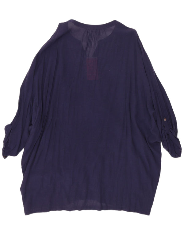 Monsoon Robe tunique à manches 3/4 pour femme UK 16 Large Bleu marine Viscose