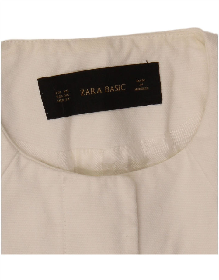 ZARA Femme Veste Blazer UK 6 XS Blanc