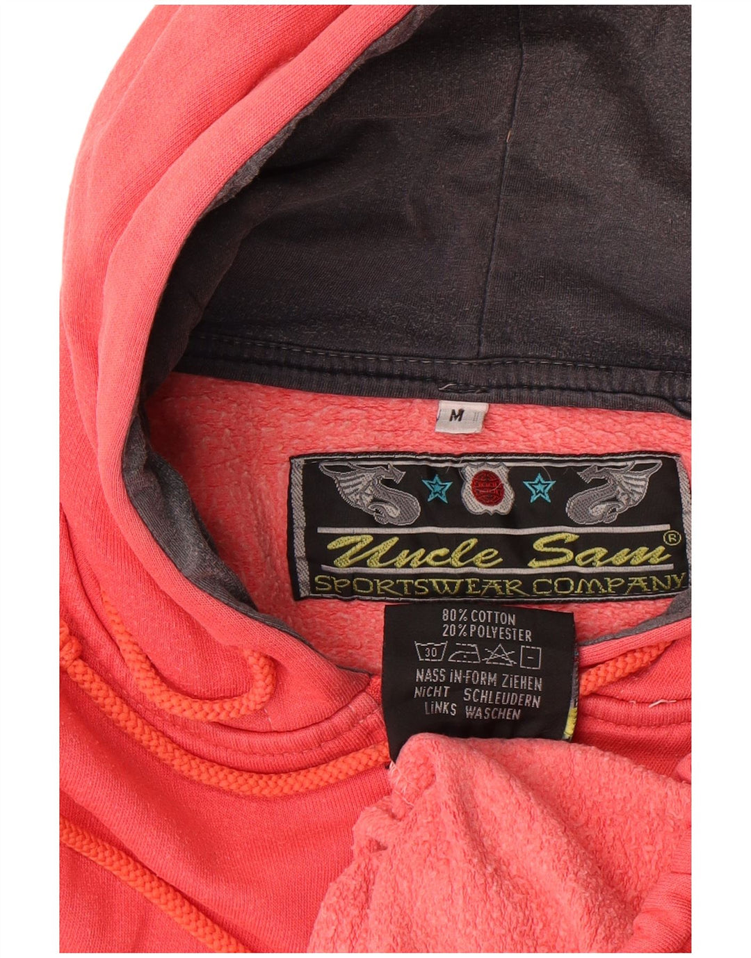 Oncle Sam Pull à capuche zippé graphique pour homme en coton rouge moyen