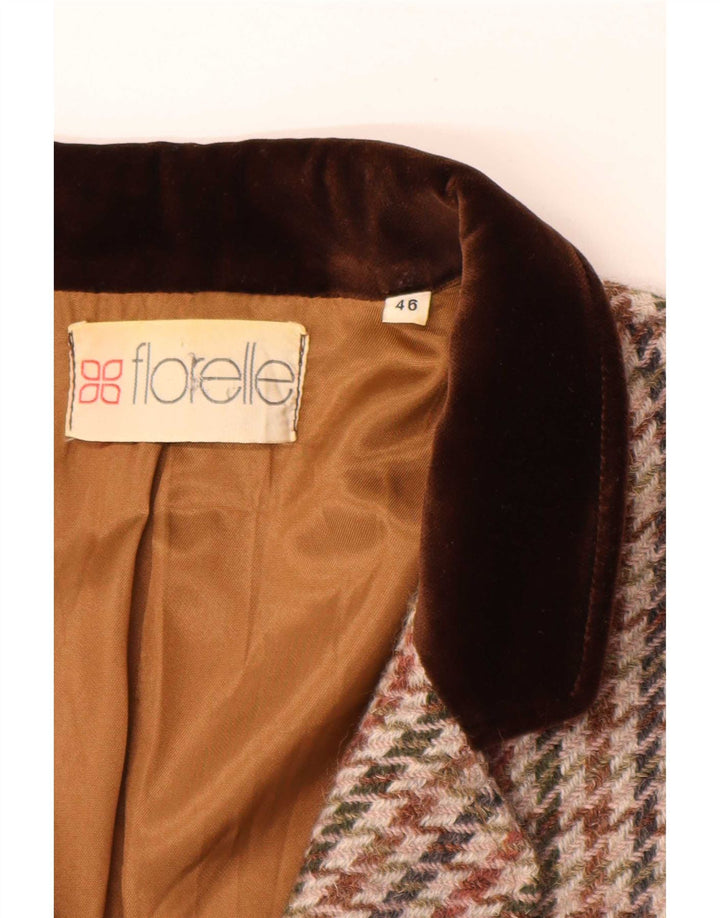 vintage Femme 5 Bouton Blazer Veste IT 46 Grand Pied-de-Poule Multicolore