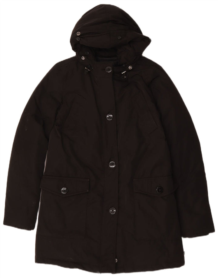 Maison Scotch Manteau rembourré à capuche pour femme UK 14 Polyester noir moyen