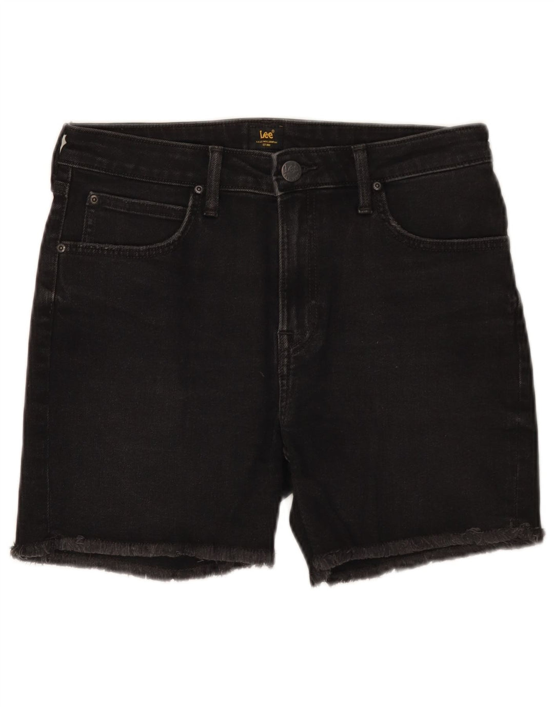 Lee Short en jean Boyfriend W27 pour femme, petit coton noir