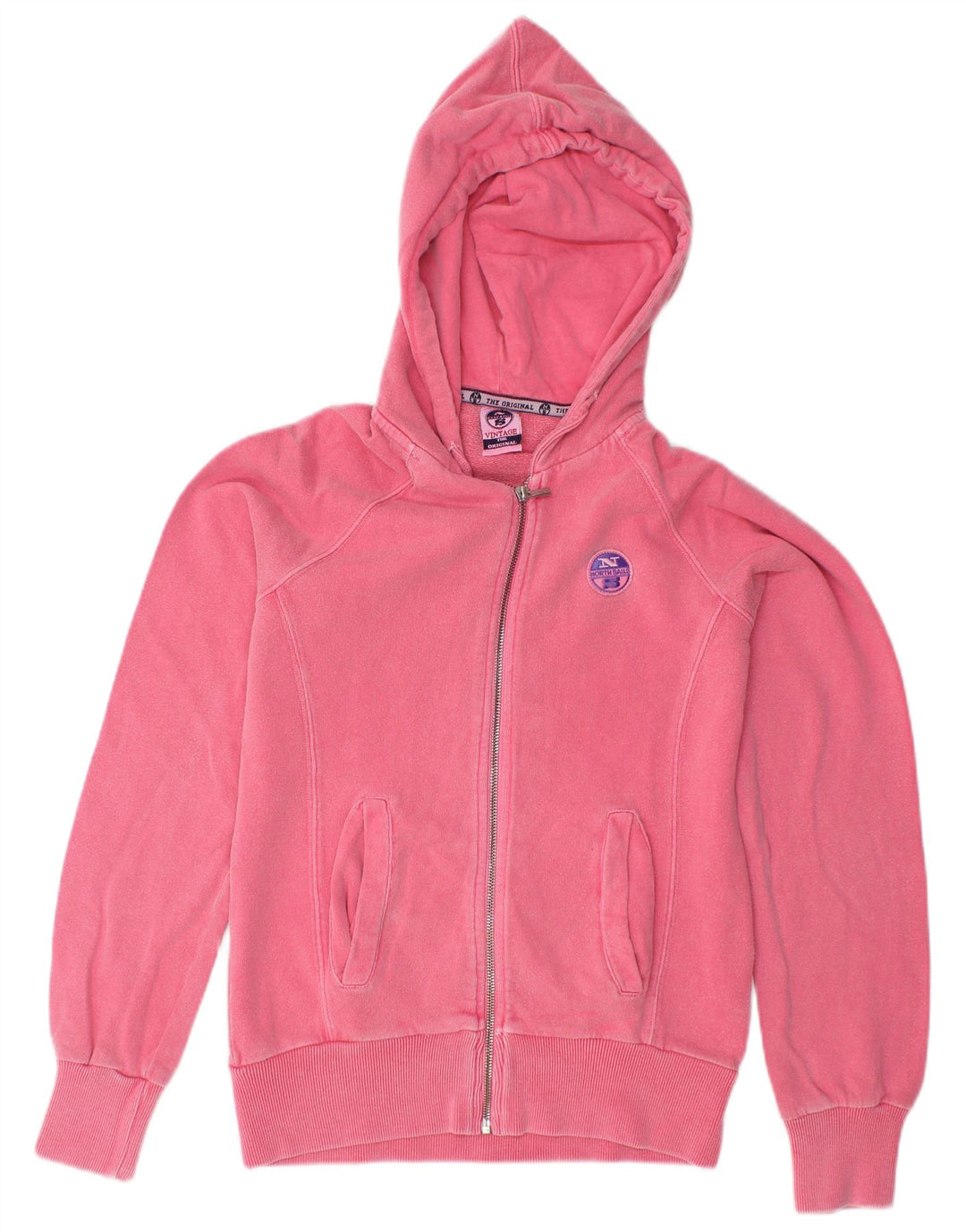 NORTH SAILS Pull à capuche zippé pour femme UK 6 XS Coton rose