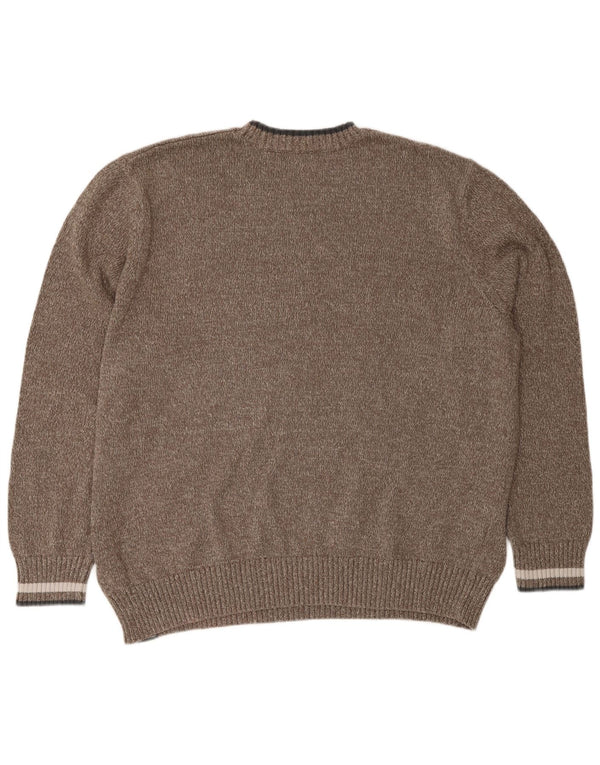 Eddie Bauer Pull à col rond pour homme 2XL en coton marron