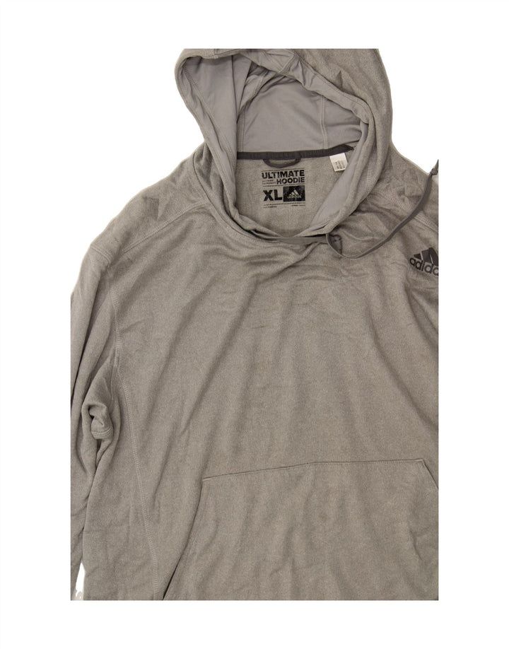 ADIDAS Mens Hoodie Jumper XL Grey Polyester Vintage Adidas and Second-Hand Adidas from Messina Hembry 