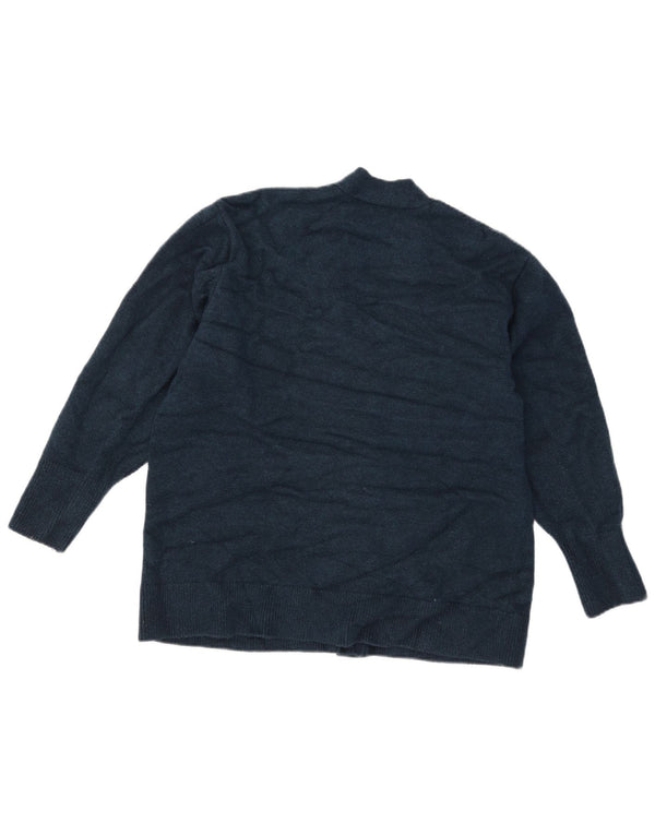 Zara Womens Cardigan Sweater UK 16 Large Bleu Marine Acrylique