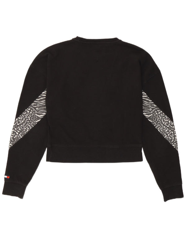 Tommy Hilfiger Sweat-shirt pour femme UK 44 Medium Noir Imprimé animal