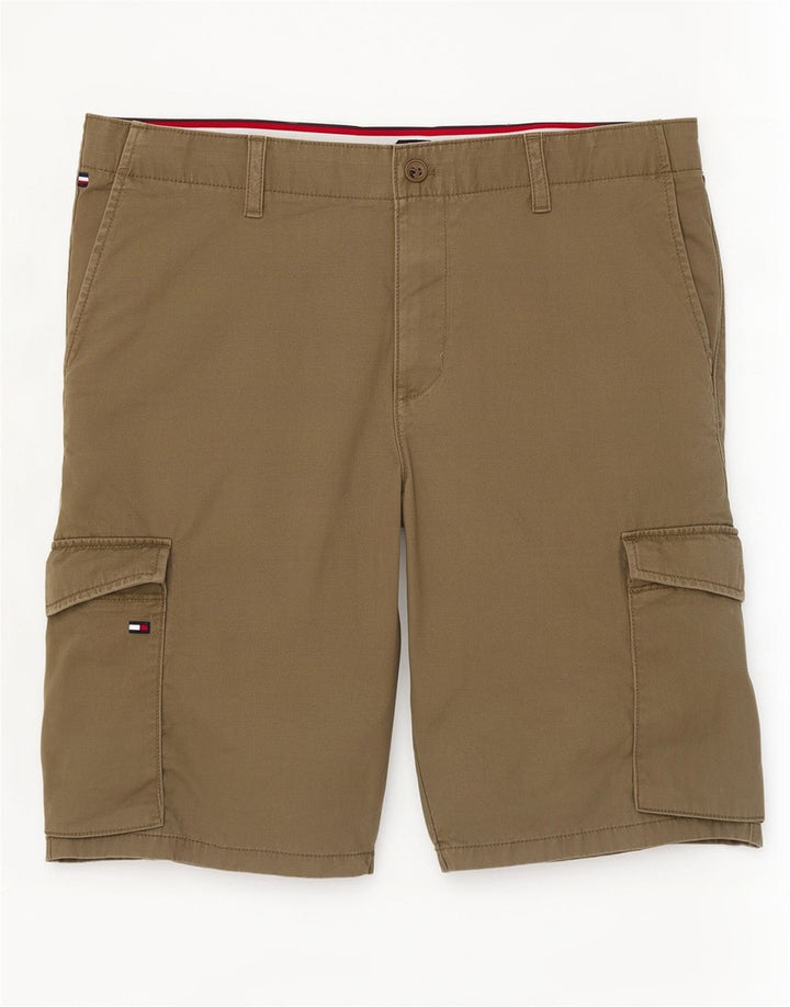 Tommy Hilfiger Short cargo pour homme W36 Large Kaki Coton