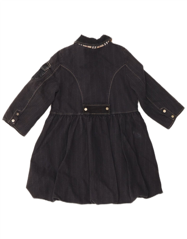 BURBERRY Manteau croisé pour filles 2-3 ans en coton noir à fines rayures