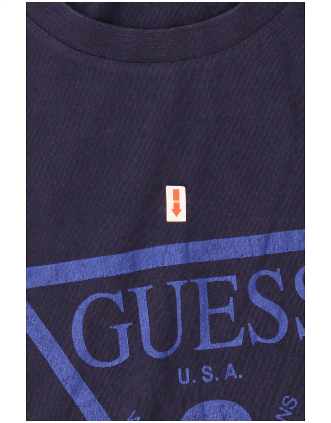 GUESS T-Shirt Graphique Homme Grand Bleu Marine Coton