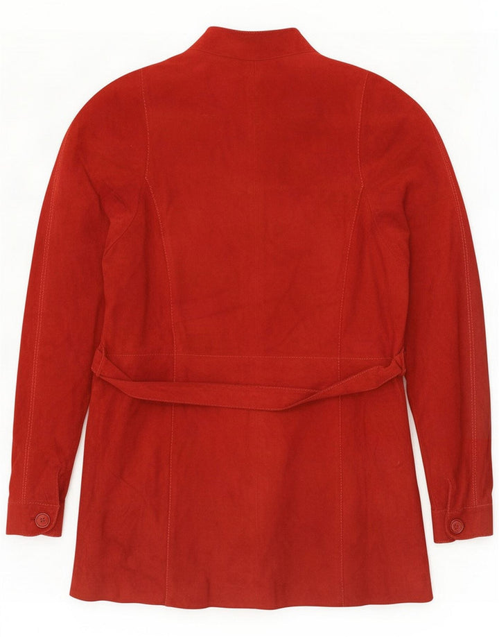 Veste en cuir femme vintage IT 46 Large Rouge