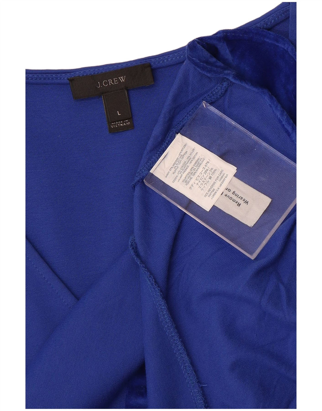 J. CREW Chemisier sans manches pour femme UK 14 Large Bleu Viscose