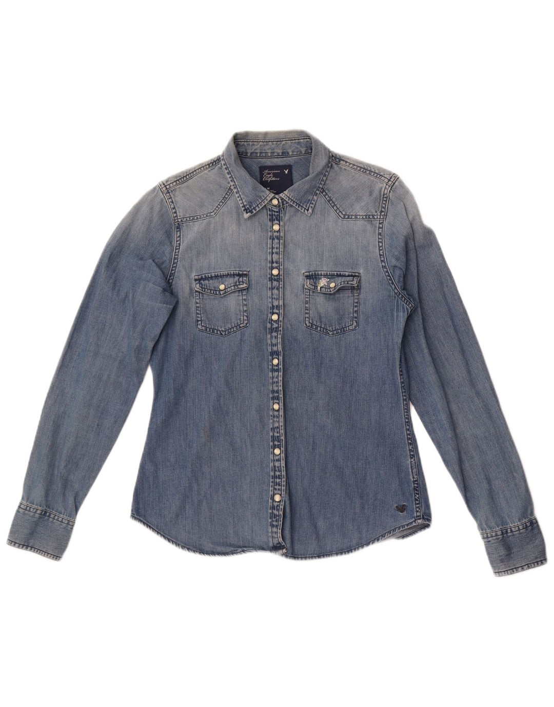 American Eagle Outfitters Chemise en jean pour femme UK 14 Bleu moyen