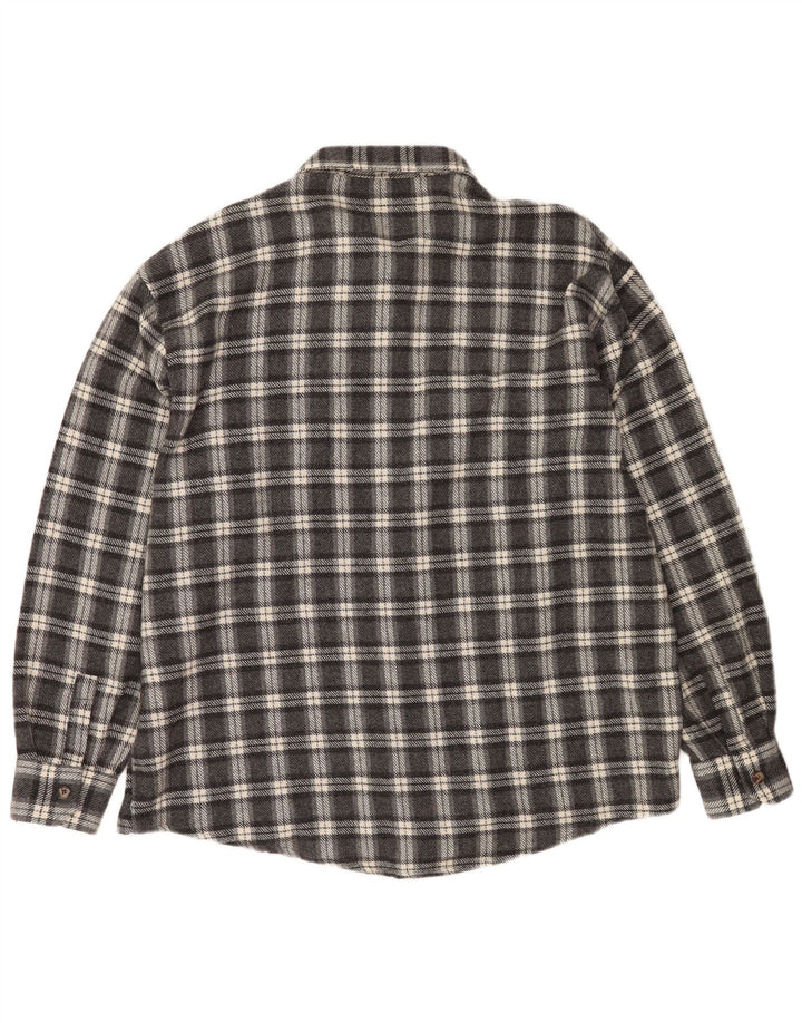 European Project Chemise en flanelle pour homme 2XL Laine à carreaux gris
