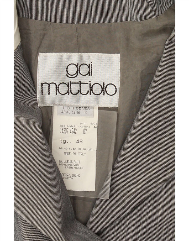 Gai Mattiolo Veste blazer à 4 boutons pour femme UK 16 Large Gris Colorblock
