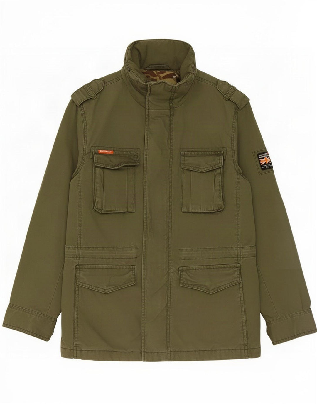 Superdry Veste utilitaire militaire pour hommes UK 36 Small Kaki