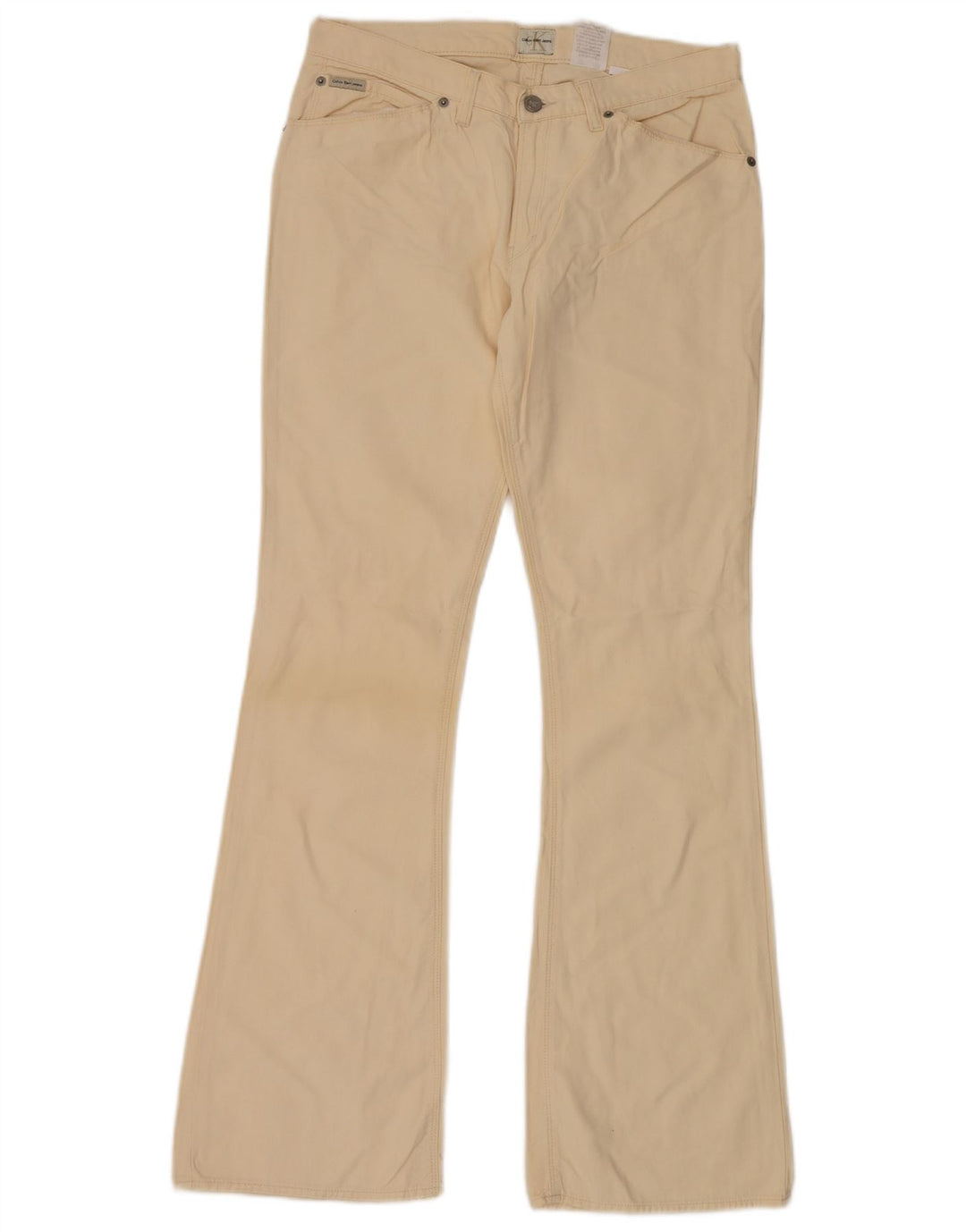 CALVIN KLEIN Jean Évasé Femme W31 L34 Beige Coton