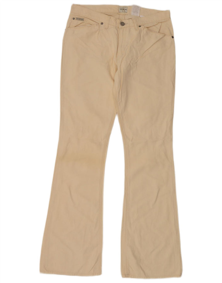 CALVIN KLEIN Jean Évasé Femme W31 L34 Beige Coton