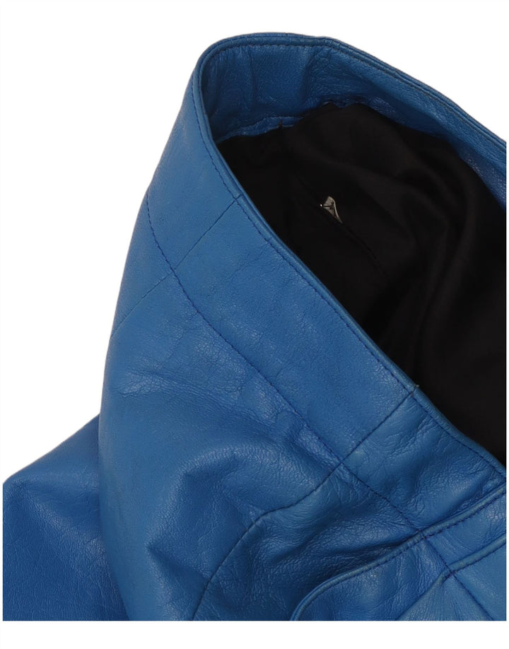 Pantalon en cuir chevillé femme vintage IT 44 Medium W26 L30 Bleu