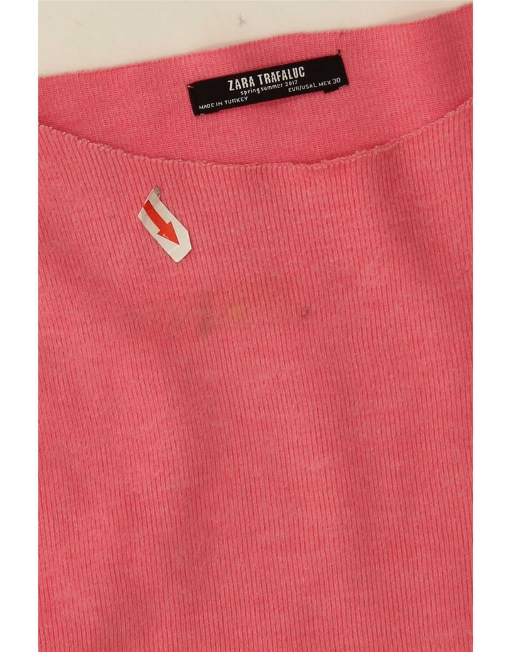 Zara Femme Haut Oversize Manches Longues UK 16 Grand Coton Rose