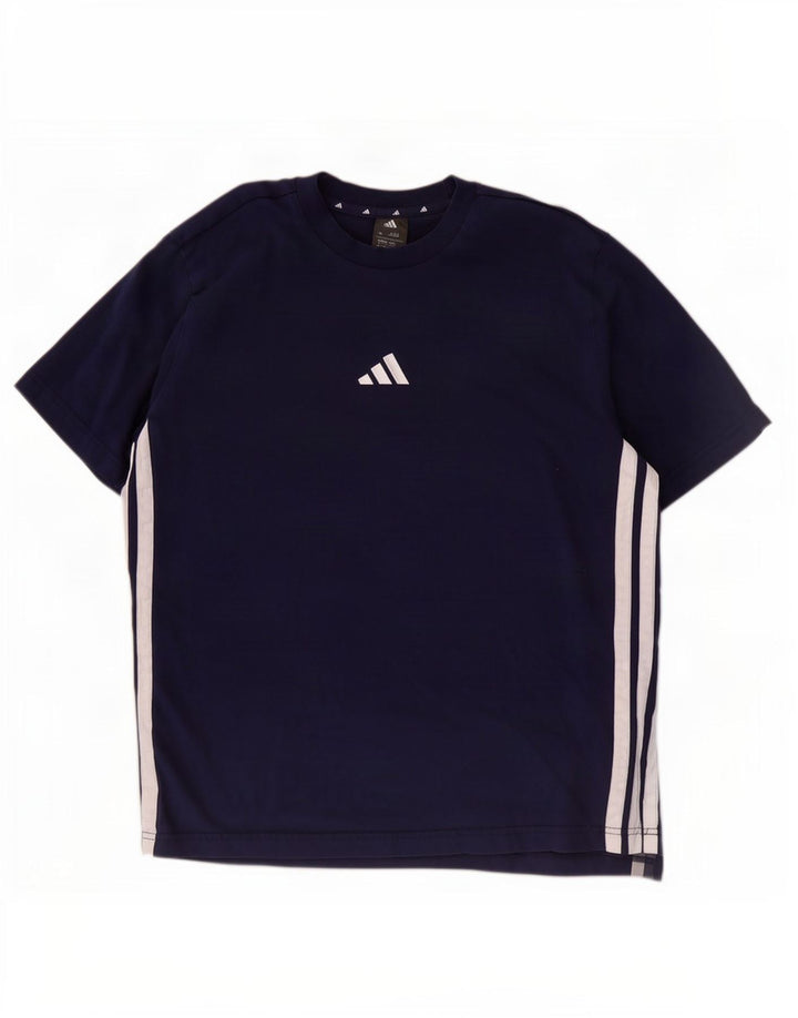 Adidas T-Shirt Homme Haut Large Bleu Marine Coton