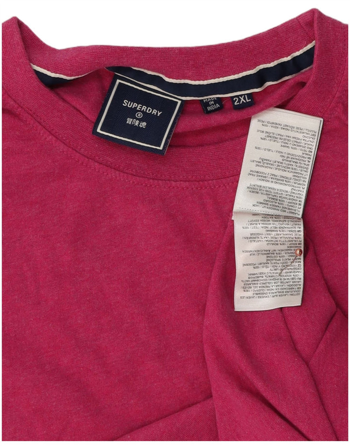 SUPERDRY T-Shirt Homme Top 2XL Rose Coton