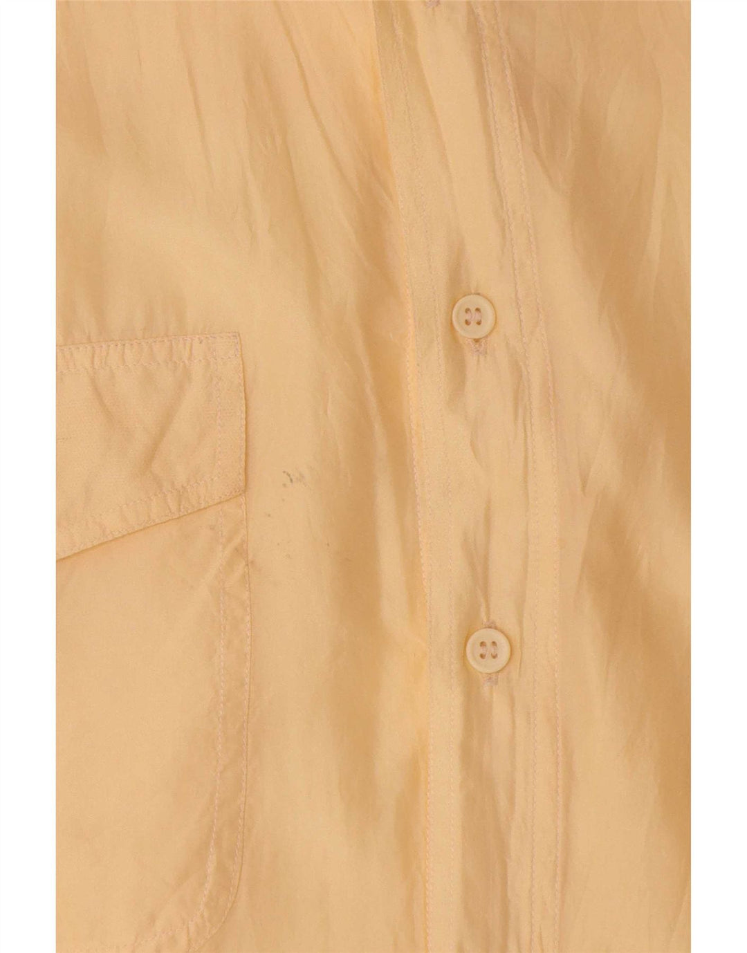 vintage Chemise à manches courtes pour hommes Soie jaune moyen